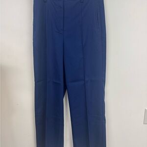 Blue Straight-Leg Trousers with Crisp Creases